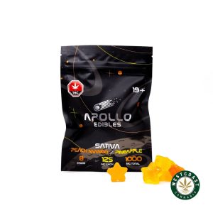 Apollo Edibles Peach Mango Pineapple Shooting Stars 1000mg THC Sativa2