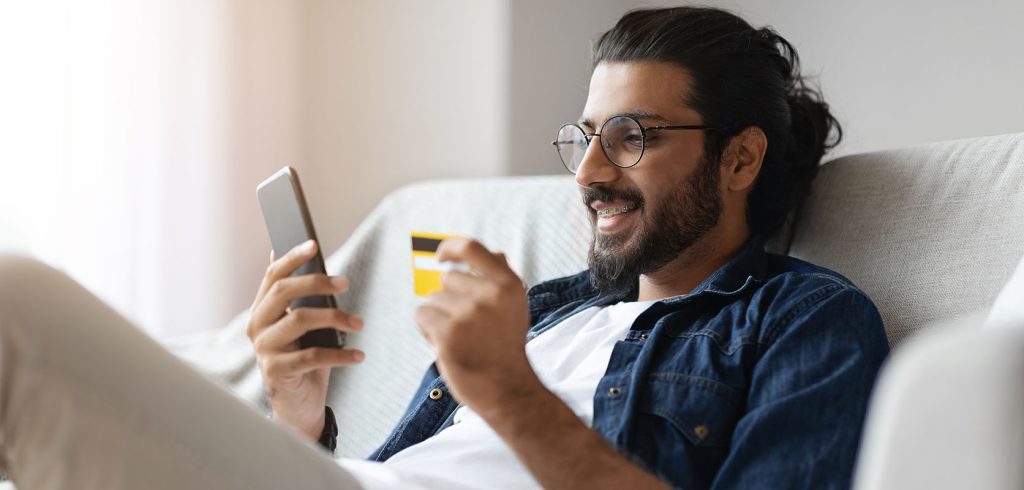 shopping online with smartphone