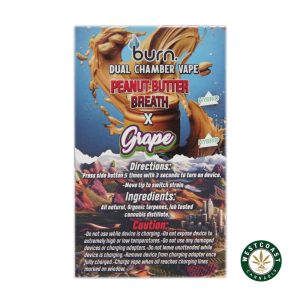 Burn Extracts Dual Chamber Disposable Vape Peanut Butter Breath + Grape (3+3 Gram)