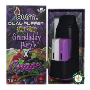 Không có tiêu đề 1Burn Extracts Dual Puffer – Live Resin Grandaddy Purple x Grape (2 Grams + 2 Gram)