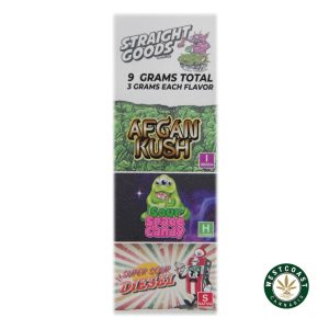 Straight Goods Triple Chamber Vape Afghan Kush + Sour Space Candy + Super Sour Diesel (3 Grams + 3 Grams + 3 Gram)