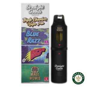Straight Goods Triple Chamber Vape Blue Raz + Super Boof + Maui Wowie (3 Grams + 3 Grams + 3 Gram)