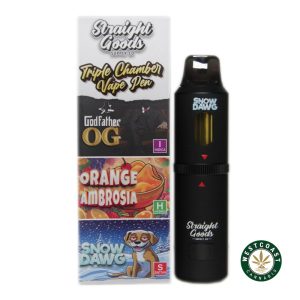 Straight Goods Triple Chamber Vape Godfather OG + Orange Ambrosia + Snow Dawg (3 Grams + 3 Grams + 3 Gram)