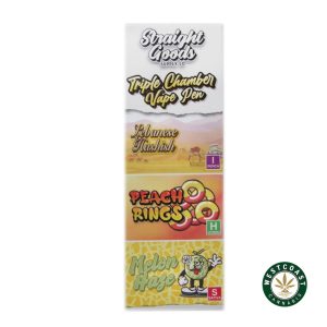 Straight Goods Triple Chamber Vape Lebanese Hashish + Peach Rings + Melon Haze (3 Grams + 3 Grams + 3 Gram)