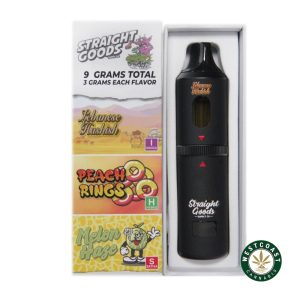Straight Goods Triple Chamber Vape Lebanese Hashish + Peach Rings + Melon Haze (3 Grams + 3 Grams + 3 Gram)1