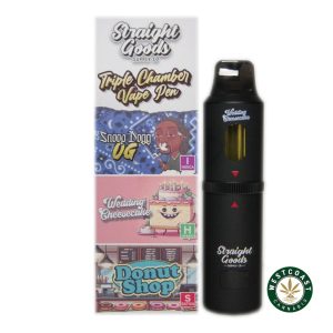 Straight Goods Triple Chamber Vape Snoop Dogg OG + Wedding Cheesecake + Donut Shop (3 Grams + 3 Grams + 3 Gram)