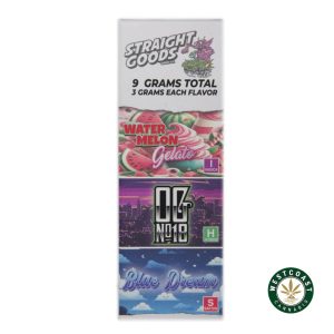 Straight Goods Triple Chamber Vape Watermelon Gelato + OG No18 + Blue Dream (3 Grams + 3 Grams + 3 Gram)