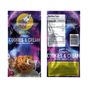 Buy Higher Fire Extracts - Shatter Chocolate Bar - Cookies and Cream 1000mg THC (Indica) at Wccannabis Online Shop
