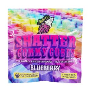 Buy Higher Fire Extracts - Shatter Gummy Cubes - Blueberry 2500mg THC at Wccannabis Online Shop