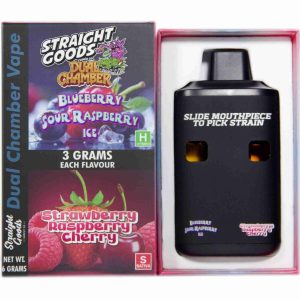 Buy Straight Goods - Dual Chamber Vape - Blueberry Sour Raspberry Ice + Strawberry Raspberry Cherry (3 Grams + 3 Grams) at Wccannabis Online Shop