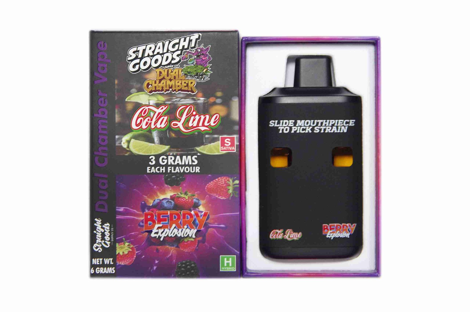Buy Straight Goods - Dual Chamber Vape - Cola Lime + Berry Explosion (3 Grams + 3 Grams) at Wccannabis Online Shop