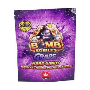 Buy Bomb Edibles - 500mg THC Sour Hard Candy - Grape at Wccannabis Online Shop