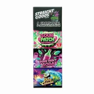 Buy Straight Goods - Triple Chamber Vape - Sour Patch Watermelon + Pink Mint Soda + Pina Colada (3 Grams + 3 Grams + 3 Gram) at Wccannabis Online Shop