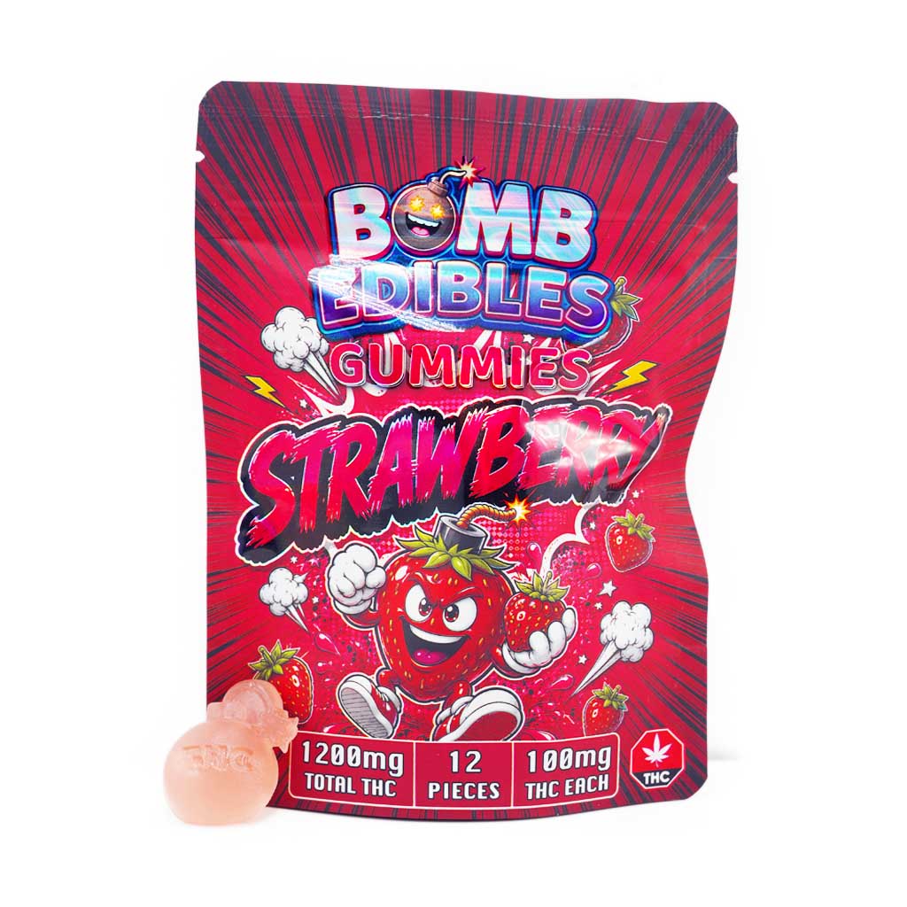 Z16A2 STRAWBERRY 1200MGGUMMIES BOMBEDIBLES Buy Bomb Edibles - 1200mg THC Gummy - Strawberry at Wccannabis Online Shop